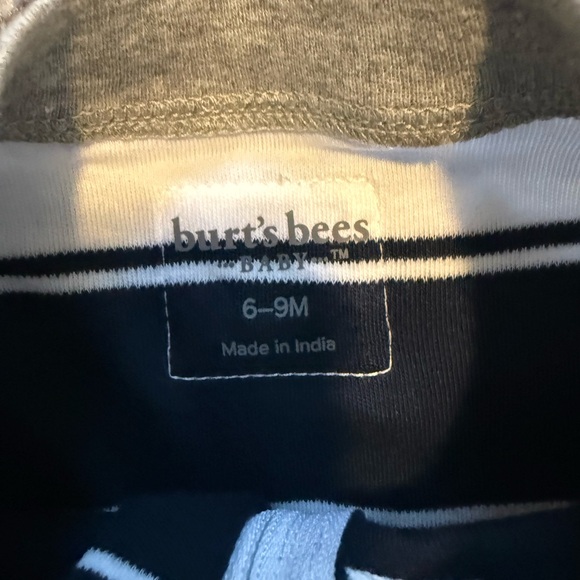 Burt's Bees Navy and White Striped Footies - Picture 2 of 5